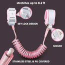 Anti Lost Wrist Link (8.2ft), Socub Breathable Toddler Leash Wrist for Child Safety, Wrist Link for Kids with Key Lock, Pink by TinyTreasures Baby Boutique