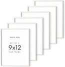 HAUS AND HUES Set of 6 9 X 12 Picture Frames for Wall - 9x12 Frame Collage, 9x12 Picture Frame Sets Wooden Frames, 12x9 Picture Frames in Bulk (White Oak Frame) by CozyNest Decor