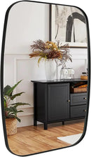 ANDY STAR Black Oblong Mirror, 32x40 Inch Black Oval Mirror for Bathroom with Stainless Steel Metal Frame, Wall Mouned for Bathroom, Living Room, Entryway by CozyNest Decor