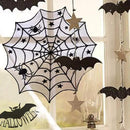 40 Inch Round Spider Web Lace Table Topper Black Halloween Spider Web Tablecloth Party Decoration by CozyNest Decor