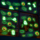 clothmile 3 Sheets Glow in The Dark Halloween Window Clings Luminous Halloween Window Stickers Removable Pumpkin Ghost Bat Wall Decor Glowing Window Clings for Scary Halloween Theme Party Decorations by CozyNest Decor