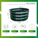 GARDMAX 2x2x1FT Galvanized Round Raised Garden Bed Kit, Metal Planter Boxes Outdoor with Easy Assembly, Large Garden Bed for Vegetables, Fruits, Flower, Herbs Dark Green