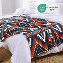 CASAAGUSTO Boho Sherpa Throw Blanket, Aztec King Size Blanket, Ultra Soft, Warm, Cozy, Plush, Thick Fleece Bohemian Throw Blanket for Couch, Bed, Sofa (Navy 108 * 90 Inch) by CozyNest Decor