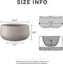 Kante 11.8" Dia Round Concrete Planter, Cement Plant Pots with Drainage Hole and Rubber Plug for Outdoor Indoor Garden Home, Modern Curvaceous Design, Weathered Concrete by GreenHaven Gardens