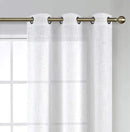 MIUCO Sheer Curtains 84 Inch Long White Living Room Curtains Semi Voile Sheer Panels Linen Textured Grommet Curtains Window Curtain Panels, 37 x 84 Inches Length Set of 2 Drapes by CozyNest Decor