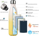 Insulated Water Bottles,25 oz Double Wall Stainless Steel Vacumm Metal Flask for Sports Travel,Lemon by CozyNest Decor