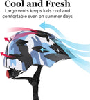 Kids Bike Helmet, Youth Toddler Boys Girls Helmets, 2 Size Adjustable for Ages 2-3-5-8-14 Years, Child Helmet with Visor and LED Light, Lightweight Multi-Sport Bicycle Scooter Cycling Helmets by TinyTreasures Baby Boutique