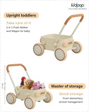 Kidpop PULA 2-in-1 Push and Pull-Along Wagon, Baby Push Walker for First Learner from 7 Month to 4 Year, One Year Birthday Gifts, Sturdy and Safe, Indoors and Outdoors (White) by TinyTreasures Baby Boutique