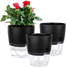 Vanavazon 6 Inch Self Watering Planter Pots for Indoor Plants, 3 Pack African Violet Pots with Wick Rope-Black by CozyNest Decor