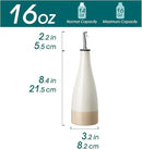 vancasso 16 Oz Ceramic Olive Oil Dispenser Bottle, Bottle Dispenser with Spout and Funnel for Kitchen,Suitable for Oil, Vinegar, Coffee Syrups & Other Liquids，Cream by CozyNest Decor