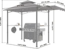MASTERCANOPY 11 x 5 Grill Gazebo with Extra Side Awning Outdoor BBQ Gazebo with 2 LED Lights for Patio Party Backyard Picnic(Dark Gray) by GreenHaven Gardens