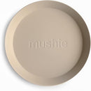 mushie Round Dinnerware Plates for Kids | Made in Denmark, Set of 2 (Vanilla) by TinyTreasures Baby Boutique