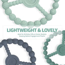 3 Pack Baby Teething Toys 3-6 Months, Silicone Ring Teethers for Babies 6-12 Months, Freezer Safe Chew Toy with Textured Grip for Boys Girls Teething Relief, Infant Easter Gift (Mint Green Blue) by TinyTreasures Baby Boutique