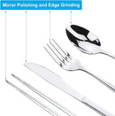 Portable Silverware Set with Case, Lengnoyp Travel Camping Utensils Set, Premium Stainless Steel Travel Cutlery Set by CozyNest Decor
