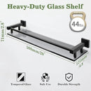 Alise Bathroom Shelves,Matte Black Glass Shelf for Bathroom, Modern Floating Shelves,20 inch by CozyNest Decor