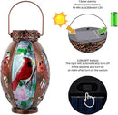 Starsoul 2 PC Cardinal Outdoor Solar Lantern Cardinal Solar Light Waterproof Tabletop Lamp with Hollowed-Out Design for Yard Patio Garden Pathway by GreenHaven Gardens