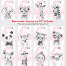 Safari Animals Set of 6 Unframed Poster Prints for Baby Girls Nursery Bedroom Playroom, Personalized Name, Choice of 12 Animals, Pink Purple (11x14) by TinyTreasures Baby Boutique
