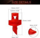 MroMax 25Pcs 360 Degree Micro Sprayer Automizing Sprinkler Nozzle Hydroponic Aeroponic Misters Fan Jet for Miniature Garden Lawn Plant Irrigation System Red by GreenHaven Gardens