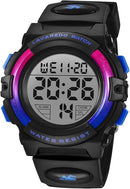 Kids Watch,Boys Watch for 3-15 Year Old Boys,Digital Sport Outdoor Multifunctional Chronograph LED 50 M Waterproof Alarm Calendar Analog Watch for Children with Silicone Band,Kids Gift by TinyTreasures Baby Boutique