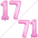 GOER Number 17 Balloons for 17th Birthday Sweet 17 Party Decorations,42 Inch Jumbo Foil Helium 71 Balloons for 71st Birthday Party Decoration (Light Pink) by TinyTreasures Baby Boutique