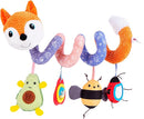 Jollybaby Baby Car Seat Stroller Toys, Plush Activity Hanging Spiral Activity Pram Crib with Music Box, Rattles, Squeaker for Babies Infant Boys Girls(Orange Fox) by TinyTreasures Baby Boutique