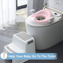ANGELBLISS Baby Potty Training Toilet Seat with Soft Cushion Handles, Haute Collection, Double Anti-Slip Design and Splash Guard for Boys and Girls (Pink) by TinyTreasures Baby Boutique