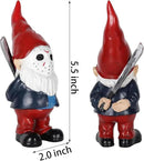 Horror Garden Gnome Decor - 5.5" Halloween Outdoor Statue, Spooky Valentines Gifts & Creepmas Collectible (Weatherproof Resin) by CozyNest Decor
