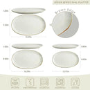 famiware Serving Platter, Oval 15.59/14.3/12.9inch Serving Dishes for Entertaining, Serving Bowls, Microwave Safe, Stoneware Serving Trays for Party, Food, Turkey, Cheese, Ocean Series, Vanilla White by CozyNest Decor