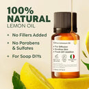 Kukka Lemon Essential Oil for Skin, Diffuser & DIY - 0.34 Fl Oz - 100% Pure Natural, Fresh Lemon Scent, for Cleaning，Aromatherapy,Candles,Soap Making Scent DIY by CozyNest Decor