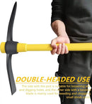 GloriousAMC Heavy Duty Mattock, 36" Fiberglass Handle, Yellow, Steel, Multipurpose Garden Tool, Chopping Soil, Gardening by GreenHaven Gardens