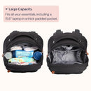 BabbleRoo Diaper Bag Backpack, Travel Backpack with Changing Pad, Pacifier Case & Stroller Straps, Multifunction, Waterproof, Unisex – Black by TinyTreasures Baby Boutique