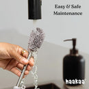 Haakaa Silicone Cleaning Brush Kit – Household Cleaning Brushes for Bottles and Crevices – Food-Grade Silicone: Dishwasher Safe (Brush-Grey) by TinyTreasures Baby Boutique
