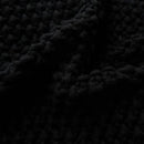 Longhui bedding Chunky Cable Knit Throw Blanket Lightweight Black 100% Organic Cotton Blanket for Sofa Couch Bed Baby Nursery, Rustic Shabby Chic Modern Farmhouse, 51” x 63” Give Laundering Bag by CozyNest Decor