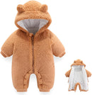 Newborn Baby Bear Outfit Suit Girls Boys Fleece Jumpsuit Romper Hooded Winter Snowsuit Clothes by TinyTreasures Baby Boutique
