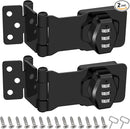 2 Pack Password Rotary Hasp Locks, Collapsible Solid 304 Stainless Steel File Cabinet Lock Desk Drawer Lock, for 90 Degree and 180 Degree Drawers, Dabinets, Doors, Flip Barn Door, Outdoor (Black) by TinyTreasures Baby Boutique