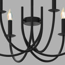 Black Dining Room Chandelier, LED Hanging Lamp Ceiling, Modern Round Candle Pendant Light Fixtures for Farmhouse Living Room Bedroom Kitchen Island (Black-C 6Lights) by CozyNest Decor