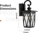 JYZ Dusk to Dawn Outdoor Wall Lantern, Craftsman Style Exterior Sconce Light with Water Ripple Glass, Traditional Porch Light Fixture Wall Mount Lamp for Front Porch Doorway Garage Patio Garden by GreenHaven Gardens