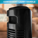 Comfort Zone 32-Inch Bladeless Tower Fan with 3 Speeds, 90° Oscillation, Portable Indoor Stand Fan with Built-In Carry Handle – Quiet Cooling for Bedroom, Black by CozyNest Decor