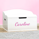 DIBSIES Personalized Creative Wonders Toy Box, Signature Series for Girls, 30 x 19.25 x 18 inches, Soft-Close Lid (White) by TinyTreasures Baby Boutique