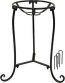 16" Tall Gazing Ball Stand for 10-12 inch Balls, Black Metal Gazing Globe Display Holder Stands for Outdoor Garden Clearance, 9" L x 9" W x 16" H by GreenHaven Gardens