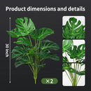 Melorca&Guilla Artificial Plants 2PCS 30“Large Fake Monstera Plants,Faux Tropical Palm Plant,Tall Artificial Tree Greenery Shrubs Bushes for Garden Porch Window Box Shop Office Home Décor by CozyNest Decor
