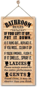 Rustic Western Bathroom Decor - Funny Wall Signs, Farmhouse Country Rules Wall Decor H1 by CozyNest Decor