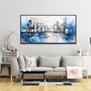 ZUITINGHUA Black Framed Canvas Wall Art For Living Room Large Wall Decor For Office Bedroom Decorations Blue Landscape Pictures Abstraction Paintings Artwork Aesthetic Mural Home Decor 30x60 In by CozyNest Decor