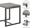 Patio Tables Outdoor Coffee Table - Steel Side Tables End Table for Proch Deck Balcony Garden Squre Grey Tabletop by GreenHaven Gardens