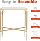 Gold End Table, Rectangle Side Table with Mirrored Top, Modern Metal End Table, Small Narrow Side Table for Living Room, Balcony, 22" L x 12.4" W x 24" D by CozyNest Decor