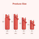 Kids Insualated Water Bottle with Straw - 12oz Stainless Steel Water Bottle with Dual Spouts, Leak-Proof, BPA-Free, Double Wall Vacuum Keeps Cold for 24 Hours for Sports, Travel, School (Tawny Orange) by CozyNest Decor