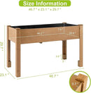 Outdoor Wood Raised Garden Bed- Elevated Planter Box with Legs, Durable Fir Wood, Reinforced Frame with Drainage Holes, Liner for Vegetables, Herbs, Flowers, 47" x 23"x 30" by CozyNest Decor