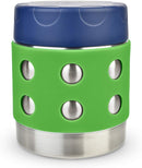 LunchBots Thermal 8 oz Triple Insulated Thermos - Hot 6 Hours or Cold 12 Hours - Leak Proof Thermos Soup Jar - All Stainless Interior - Navy Lid - Green Dots by TinyTreasures Baby Boutique