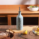 Sweejar Ceramic Olive Oil Dispenser Bottle, 20 Oz Relief Opaque Oil Cruet Protects Oil To Reduce Oxidation, Suitable for Storage Oil, Vinegar, Soy Sauce, Coffee Syrup, Liquids, Set of 1 (Light Blue) by CozyNest Decor