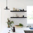 Meangood Floating Shelves Black 17 inch Wall Mounted Natural Bamboo Wood Wall Storage Shelves for Bedroom,Living Room,Bathroom, Kitchen（Set of 2） by CozyNest Decor